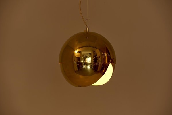 Large Adjustable Brass Pendant Lamp Attributed to Münchner Werkstätten, Germany, 1950s-SFD-689076