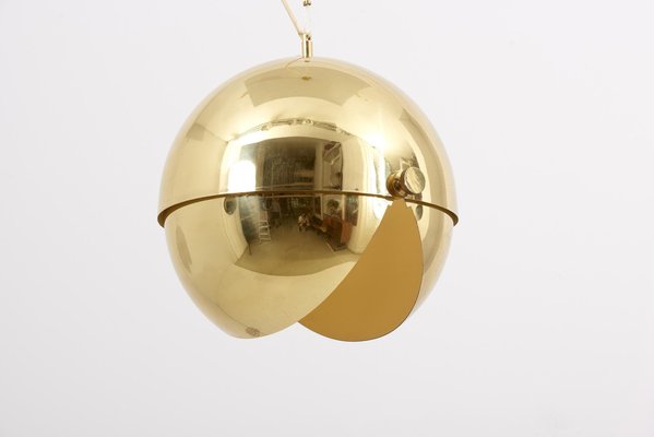 Large Adjustable Brass Pendant Lamp Attributed to Münchner Werkstätten, Germany, 1950s-SFD-689076