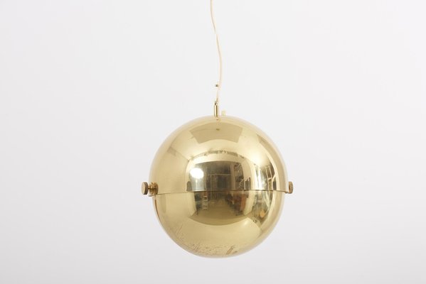 Large Adjustable Brass Pendant Lamp Attributed to Münchner Werkstätten, Germany, 1950s-SFD-689076