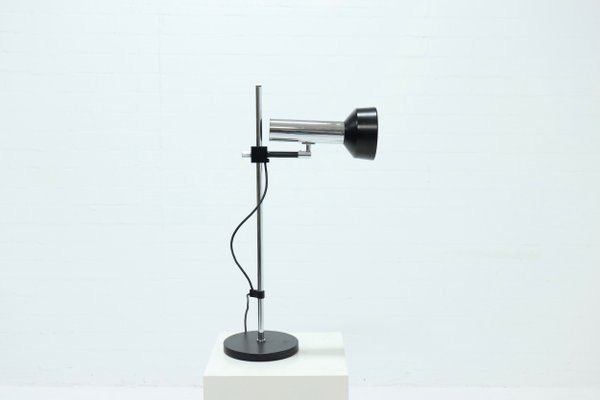 Large Adjustable Chrome and Steel Desk Lamp, 1960s-VV-765208