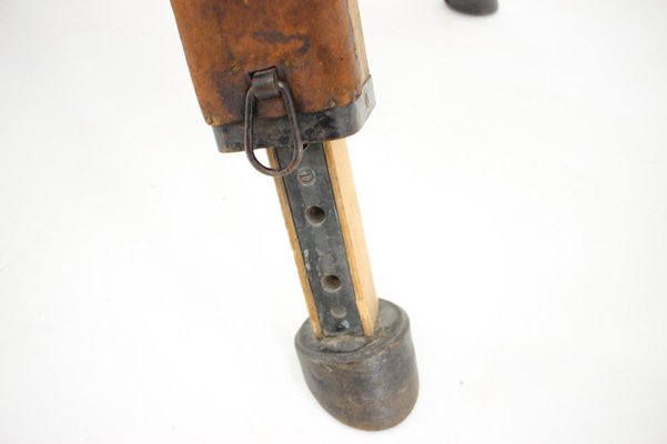 Large Adjustable Gymnastic Leather Pommel Horse, 1950s-TZ-982926