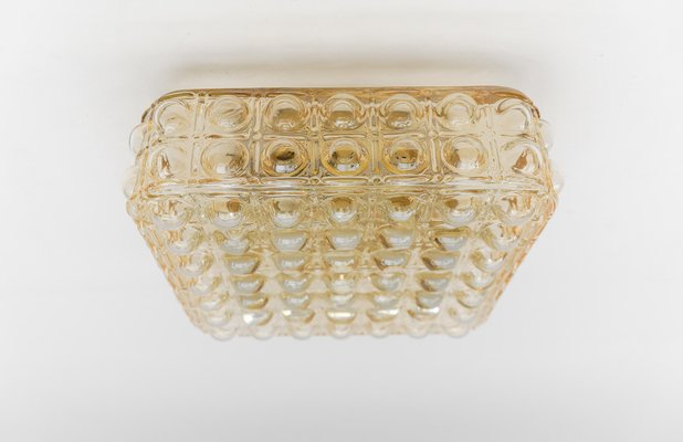 Large Amber Bubble Glass Flush Mount Lamp by Helena Tynell, Germany, 1960s-KQB-1749121