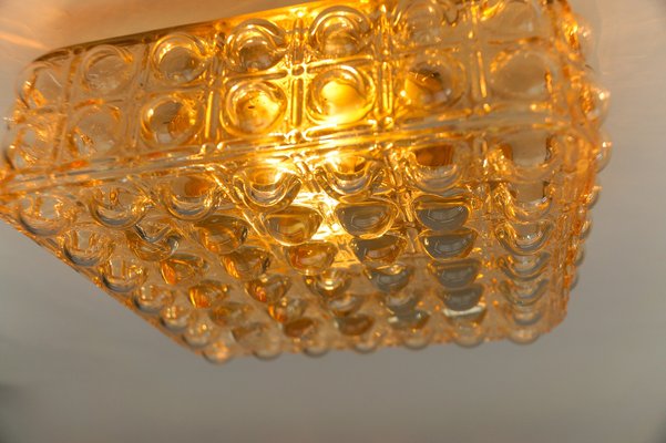 Large Amber Bubble Glass Flush Mount Lamp by Helena Tynell, Germany, 1960s-KQB-1749121