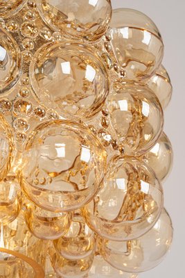 Large Amber Bubble Glass Pendant by Helena Tynell for Limburg, Germany, 1970s-UGR-1159894