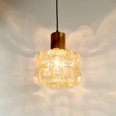 Large Amber Diamond Glass Ceiling Light by Helena Tynell for Limburg, Germany, 1960s-BMM-1720611