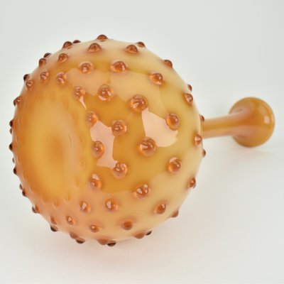 Large Amber Empoli Cased Glass Hobnail Vase-HJP-1807864