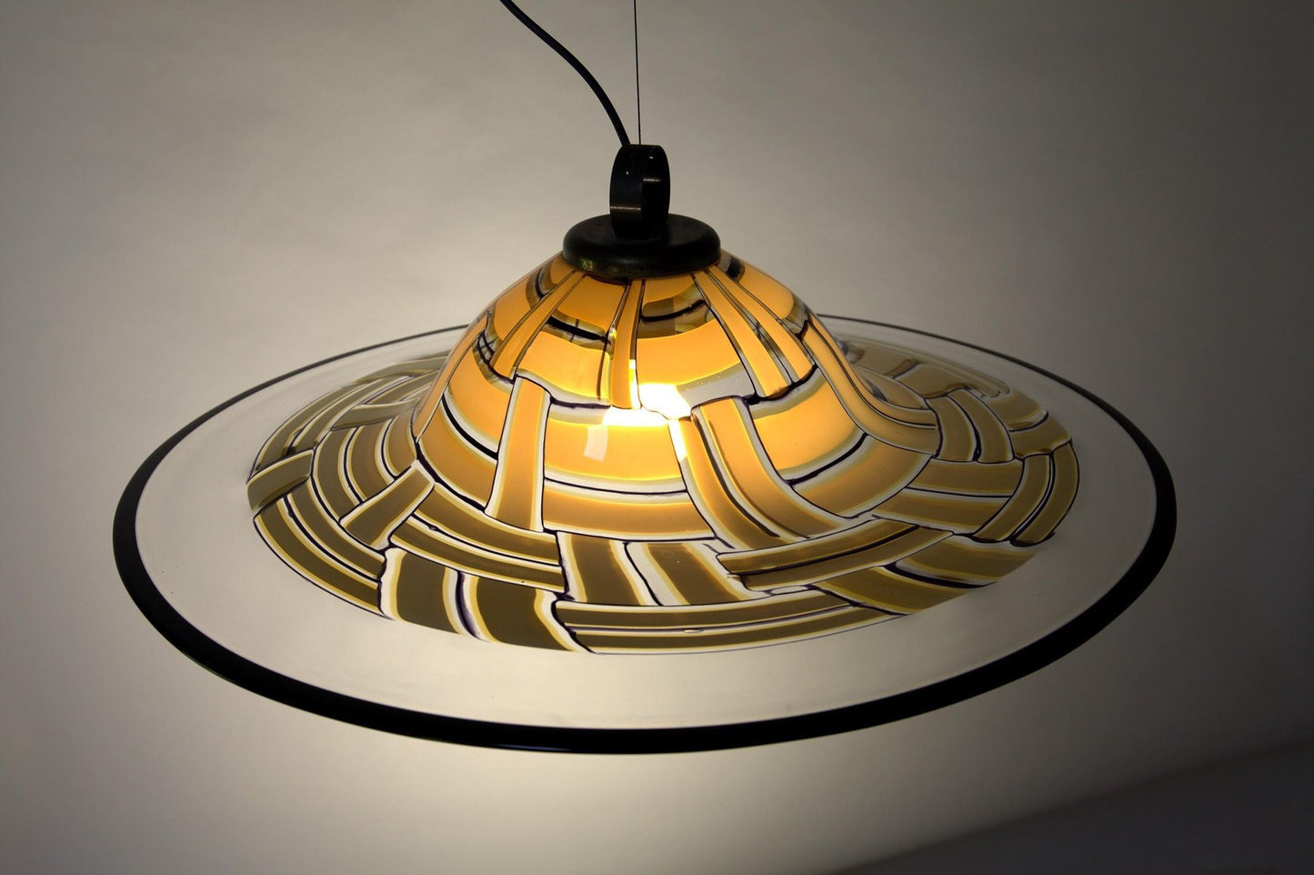 Large Amber Murano Incalmo Glass Ceiling Lamp from Barovier & Toso