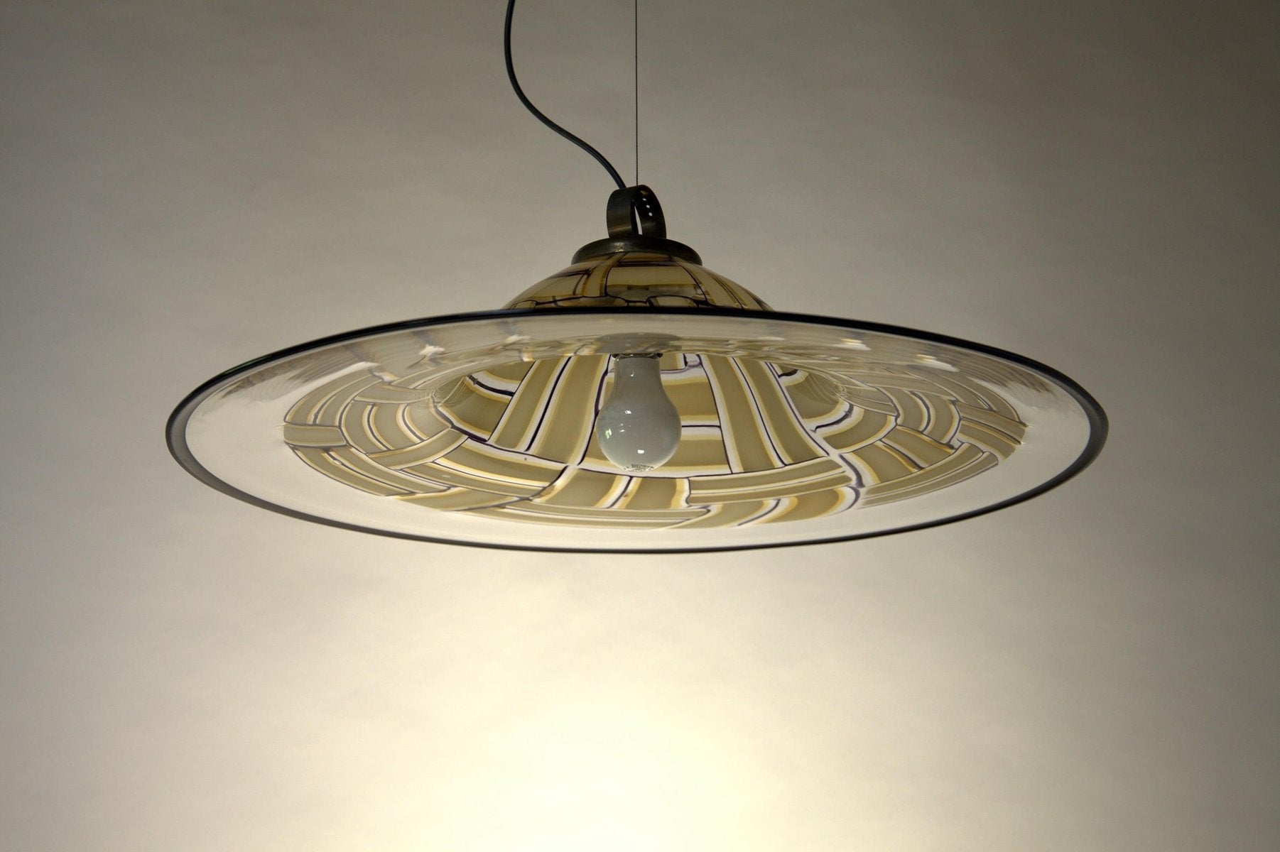 Large Amber Murano Incalmo Glass Ceiling Lamp from Barovier & Toso