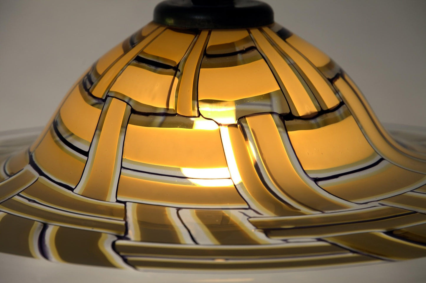 Large Amber Murano Incalmo Glass Ceiling Lamp from Barovier & Toso