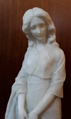 Large Antique Alabaster Figure of a Young Woman by Curriny, 1900s-HOI-685022