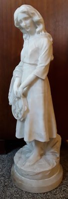 Large Antique Alabaster Figure of a Young Woman by Curriny, 1900s-HOI-685022