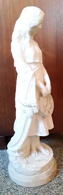 Large Antique Alabaster Figure of a Young Woman by Curriny, 1900s-HOI-685022