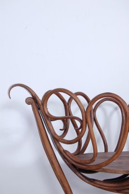 Large Antique Art Nouveau Cradle in Curved Wood-XSG-1033413