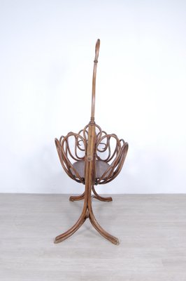 Large Antique Art Nouveau Cradle in Curved Wood-XSG-1033413