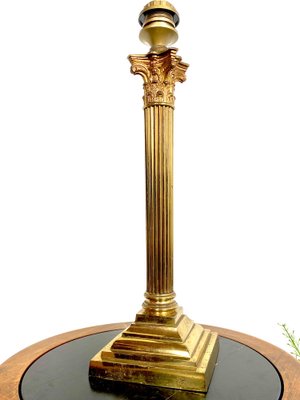 Large Antique Bronze Corinthian Table Lamp, 1900s-WZZ-1355036