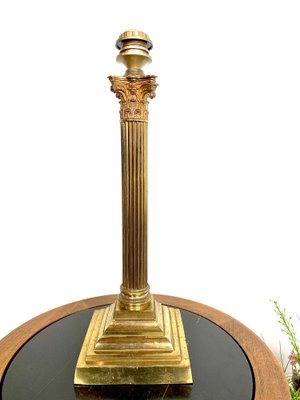 Large Antique Bronze Corinthian Table Lamp, 1900s-WZZ-1355036