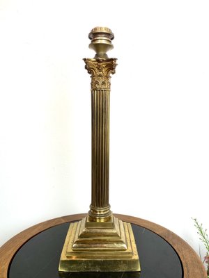 Large Antique Bronze Corinthian Table Lamp, 1900s-WZZ-1355036