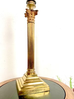 Large Antique Bronze Corinthian Table Lamp, 1900s-WZZ-1355036