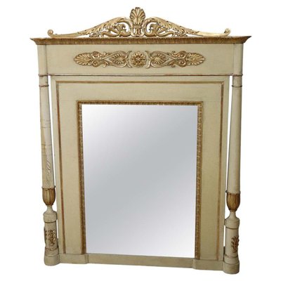 Large Antique Carved Gilded and Lacquered Wood Wall Mirror, 1800s-DCO-1100998