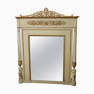 Large Antique Carved Gilded and Lacquered Wood Wall Mirror, 1800s-DCO-1100998