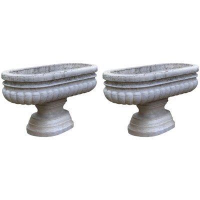 Large Antique Carved Istria Stone Vases-MBH-1122897