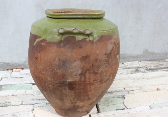 Large Antique Clay Pottery with Handles-UWJ-1375331