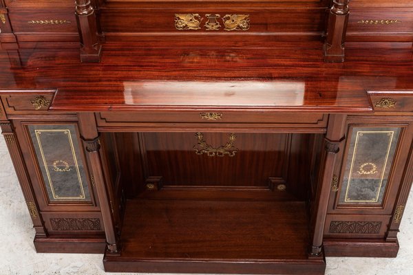 Large Antique Console Table with Mirror, 1910s-ZZH-693942