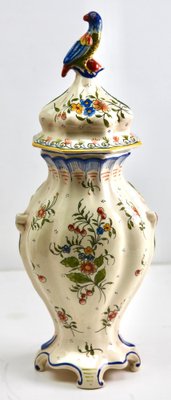 Large Antique French Hand-Painted Vase from Rouen-MJY-1343303