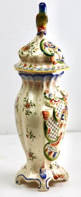 Large Antique French Hand-Painted Vase from Rouen-MJY-1343303