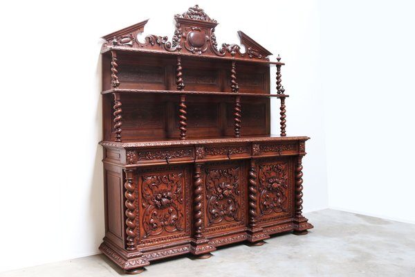 Large Antique French Renaissance Sideboard in Oak, 1880-WIP-1735261