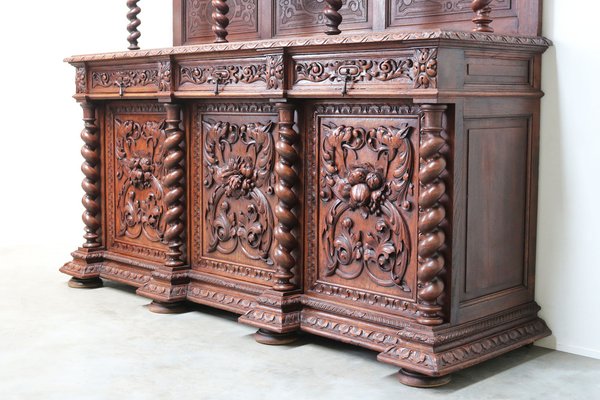 Large Antique French Renaissance Sideboard in Oak, 1880-WIP-1735261