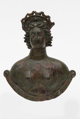 Large Antique German Antiquity of Roman Bust-Weight of Venus with Silver Inlaid Eyes-KL-620261