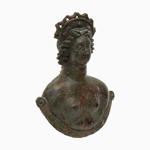 Large Antique German Antiquity of Roman Bust-Weight of Venus with Silver Inlaid Eyes-KL-620261