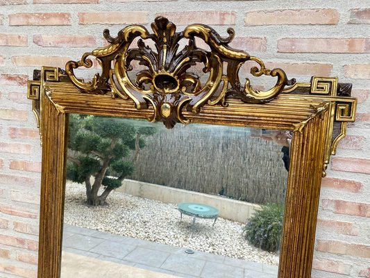 Large Antique Gold Leaf Ornate Carved Wall Mirror-NOU-1820941