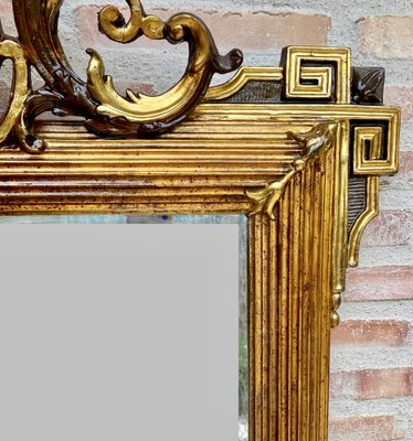 Large Antique Gold Leaf Ornate Carved Wall Mirror-NOU-1820941