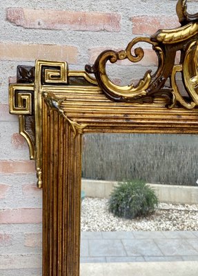 Large Antique Gold Leaf Ornate Carved Wall Mirror-NOU-1820941