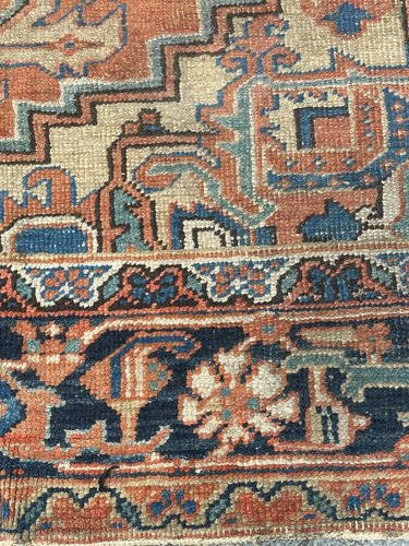 Large Antique Heriz Rug, 1890s