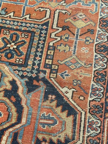 Large Antique Heriz Rug, 1890s