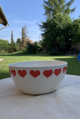 Large Antique Hungarian Folk Bowl in White Ceramic-OXJ-1722569