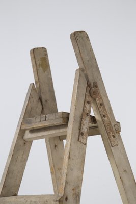 Large Antique Italian White Wood Ladder, 1920s-RCE-1416867