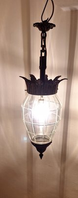 Large Antique Lantern-Shaped Ceiling Lamp, 1900s-HOI-2028225