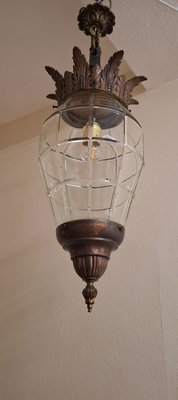 Large Antique Lantern-Shaped Ceiling Lamp, 1900s-HOI-2028225