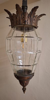 Large Antique Lantern-Shaped Ceiling Lamp, 1900s-HOI-2028225