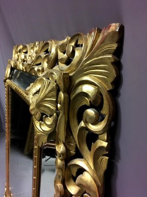 Large Antique Napoleon III Golden Wood Mirror-WSV-605365