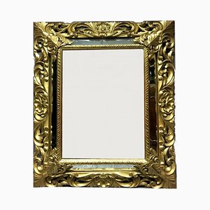 Large Antique Napoleon III Golden Wood Mirror-WSV-605365