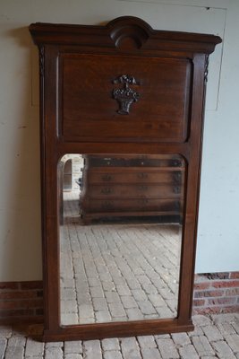 Large Antique Oak Mirror-GTG-820738