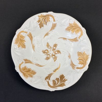 Large Antique Porcelain Relief Gilt Decorated Bowl from Meissen-BMM-2020698