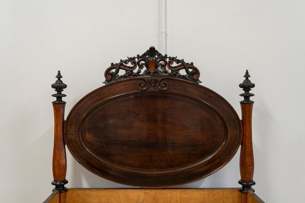 Large Antique Portuguese Romantic Bed, 19th Century-UJE-1823699