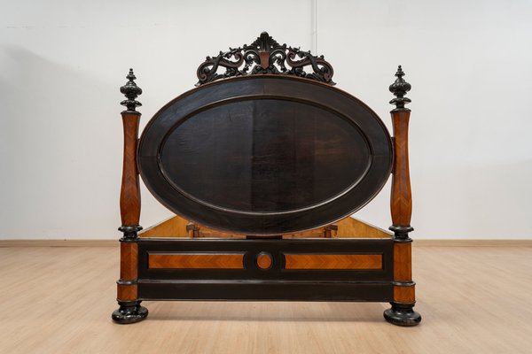 Large Antique Portuguese Romantic Bed, 19th Century-UJE-1823699