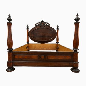 Large Antique Portuguese Romantic Bed, 19th Century-UJE-1823699